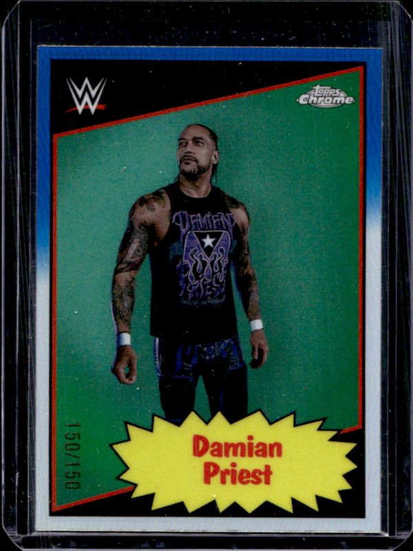 Damian Priest 2025 Topps Chrome WWE #85TC-DP 1985 Current - Blue Refractor /150 RAW