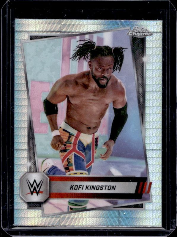 Kofi Kingston 2025 Topps Chrome WWE #166 Prism Refractor RAW