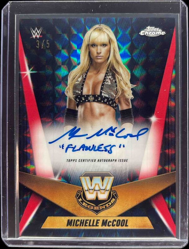 2025 Topps Chrome WWE #LCA-MM Legendary Chrome Autographs - Red Geometric Refractor /5