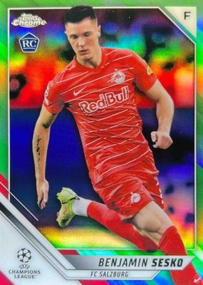 2021 Topps Chrome UEFA Champions League #187 Neon Green Refractor /99