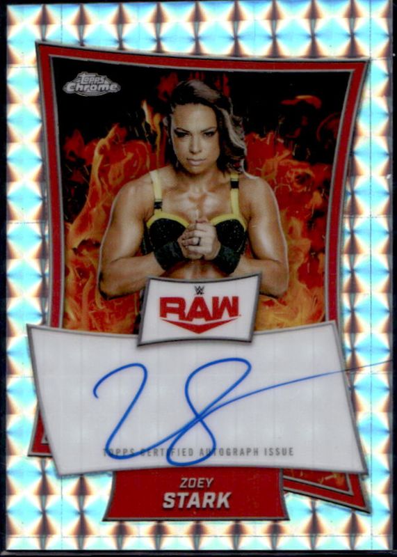 2025 Topps Chrome WWE #RBA-ZOE Red Brand Autographs - Geometric Refractor