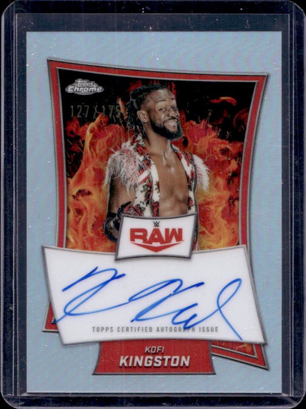Kofi Kingston 2025 Topps Chrome WWE #RBA-KOF Red Brand Autographs - Refractor RAW