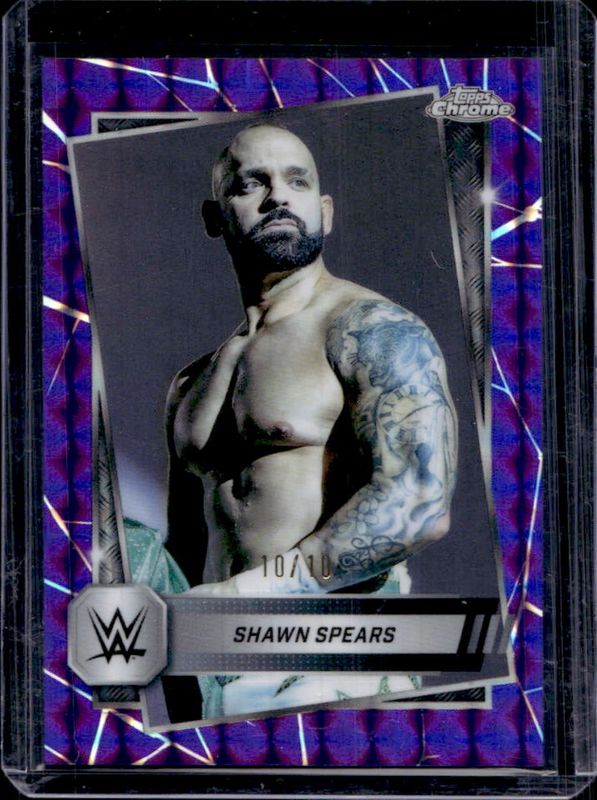 Shawn Spears 2025 Topps Chrome WWE #30 Purple Geometric Refractor /10 RAW