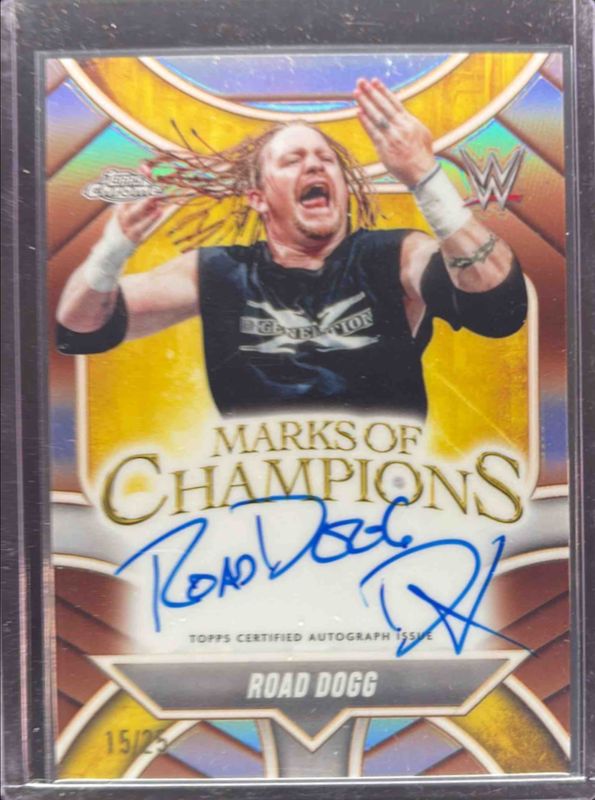 2025 Topps Chrome WWE #MOC-RDG Marks of Champions Autographs - Orange Refractor /25