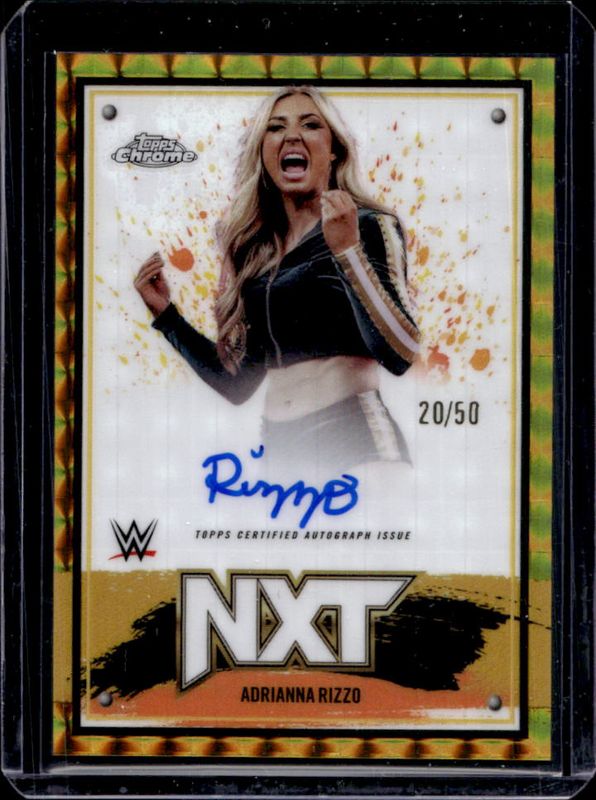 2025 Topps Chrome WWE #NXT-ARZ NXT Chrome Autographs - Gold Geometric Refractor /50