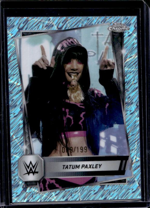 Tatum Paxley 2025 Topps Chrome WWE #105 Aqua Shimmer Refractor /199 RAW