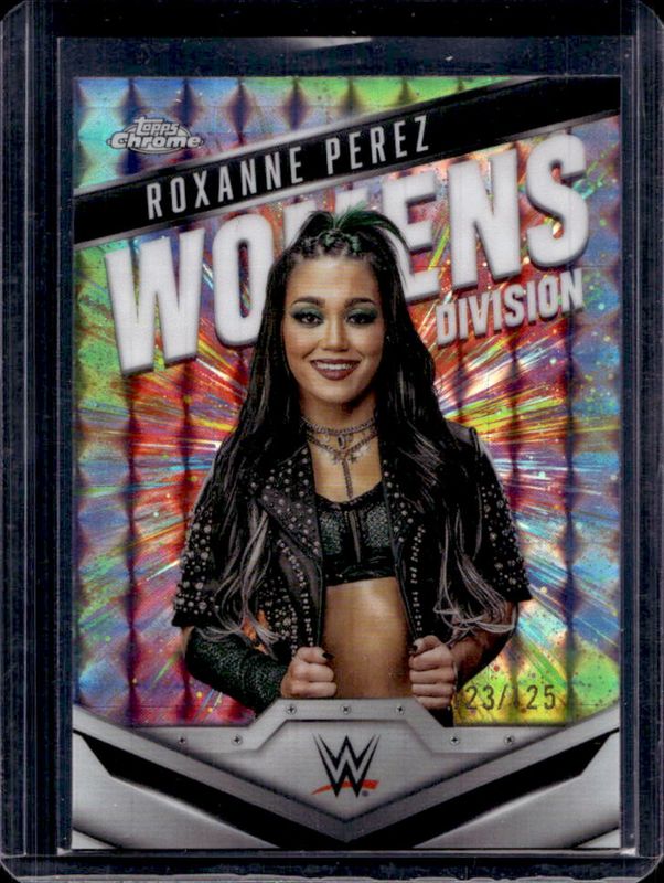 Roxanne Perez 2025 Topps Chrome WWE #WD-ROX Women's Division - Aqua Geometric Refractor /125 RAW