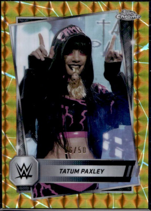Tatum Paxley 2025 Topps Chrome WWE #105 Gold Geometric Refractor /50 RAW
