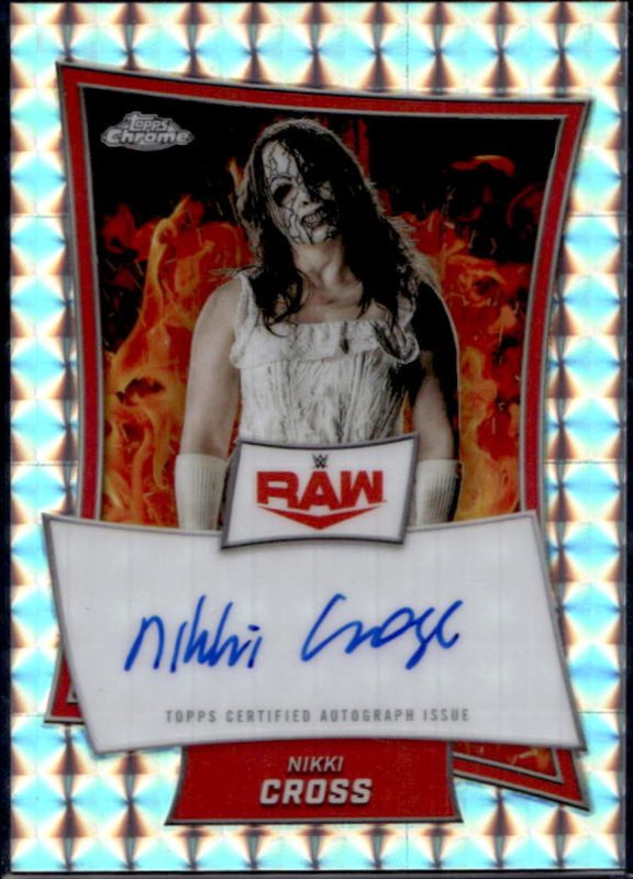 Nikki Cross 2025 Topps Chrome WWE #RBA-NIK Red Brand Autographs - Geometric Refractor RAW