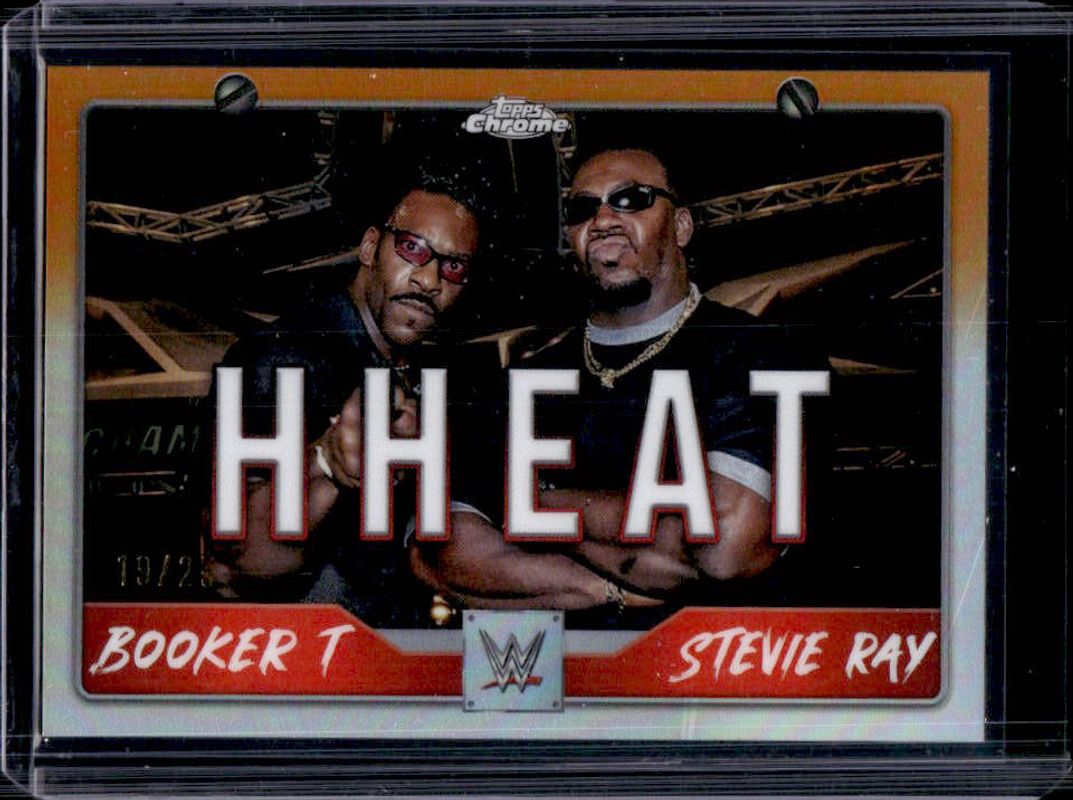 2025 Topps Chrome WWE #TAG-HHT Tag Team - Orange Refractor /25