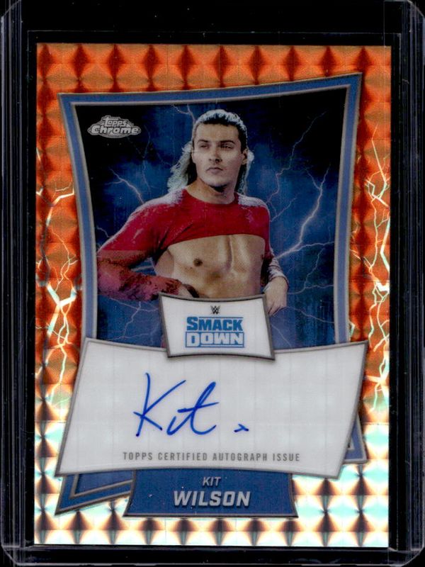 Kit Wilson 2025 Topps Chrome WWE #BBA-KIT Blue Brand Autographs - Orange Geometric Refractor /25 RAW