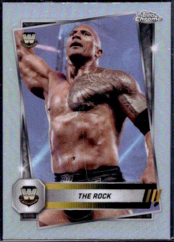The Rock 2025 Topps Chrome WWE #10 Refractor RAW