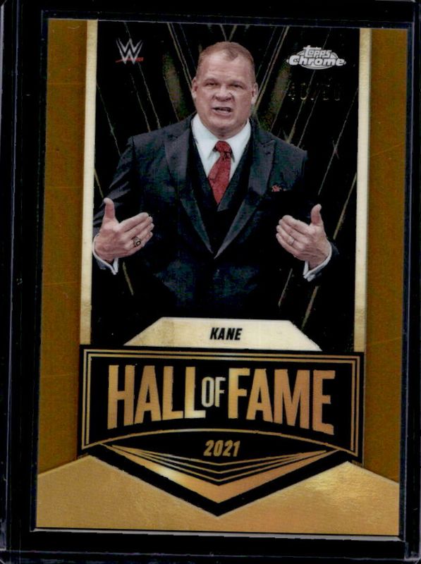 Kane 2025 Topps Chrome WWE #EMB-KN Embedded - Gold Refractor /50 RAW