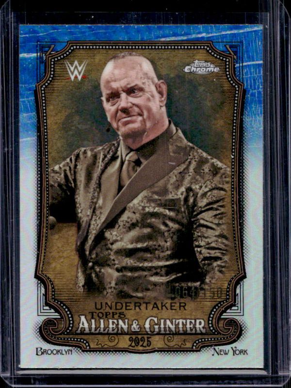 Undertaker 2025 Topps Chrome WWE #AG-UTK Allen & Ginter - Blue Refractor /150 RAW