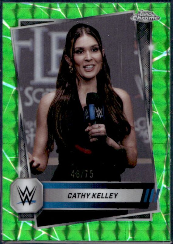 2025 Topps Chrome WWE #153 Neon Green Geometric Refractor /75