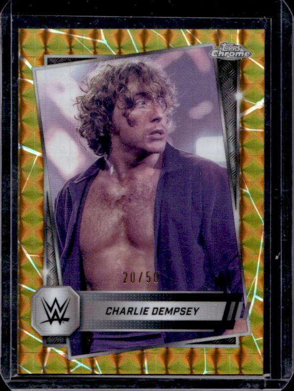 Charlie Dempsey 2025 Topps Chrome WWE #200 Gold Geometric Refractor /50 RAW