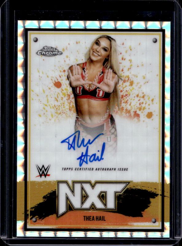 Thea Hail 2025 Topps Chrome WWE #NXT-THL NXT Chrome Autographs - Geometric Refractor RAW