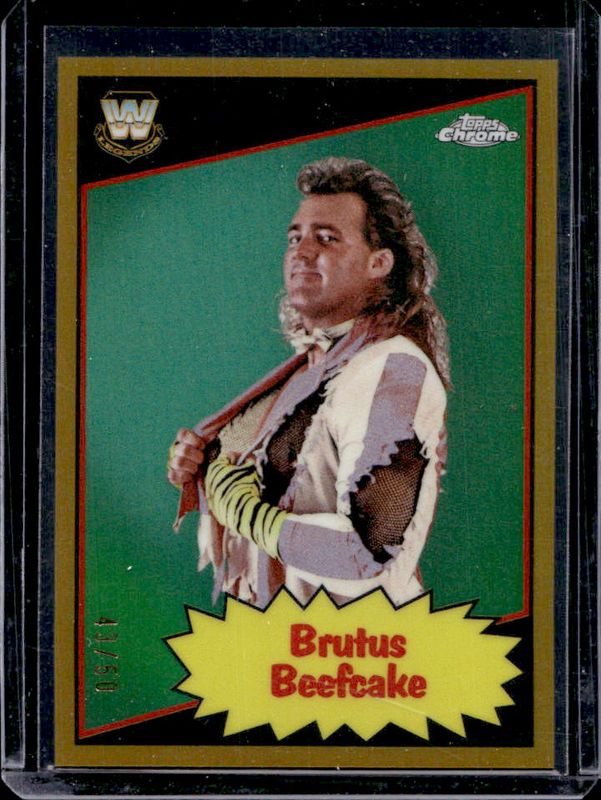 Brutus Beefcake 2025 Topps Chrome WWE #85TL-BF 1985 Legends - Gold Refractor /50 RAW