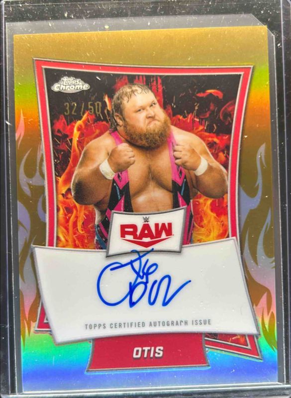 2025 Topps Chrome WWE #RBA-OTI Red Brand Autographs - Gold Refractor /50
