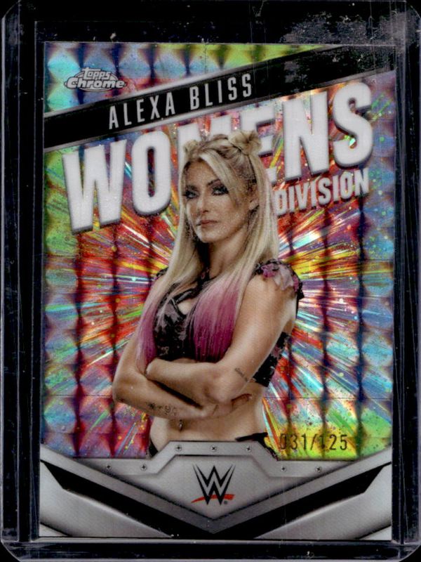 Alexa Bliss 2025 Topps Chrome WWE #WD-ALE Women's Division - Aqua Geometric Refractor /125 RAW