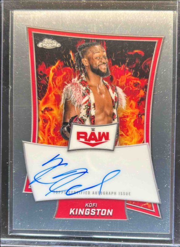 Kofi Kingston 2025 Topps Chrome WWE #RBA-KOF Red Brand Autographs RAW