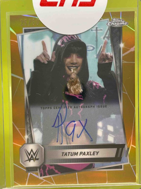 Tatum Paxley 2025 Topps Chrome WWE #NXT-TPX NXT Chrome Autographs - Gold Geometric Refractor /50 RAW