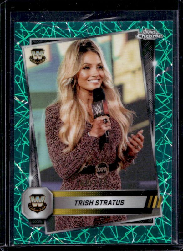Trish Stratus 2025 Topps Chrome WWE #190 Teal Lazer Refractor /175 RAW
