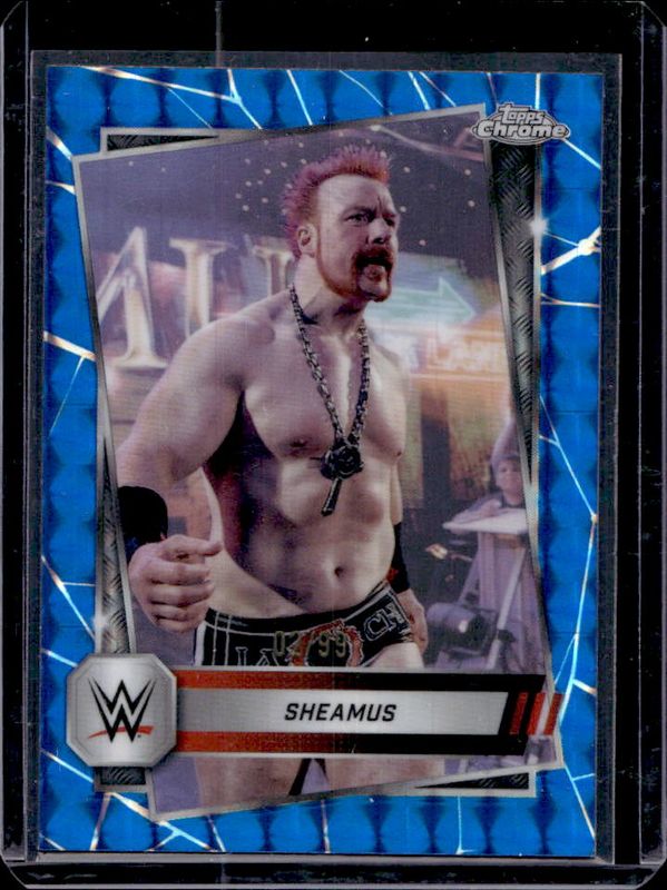 Sheamus 2025 Topps Chrome WWE #132 Blue Geometric Refractor /99 RAW