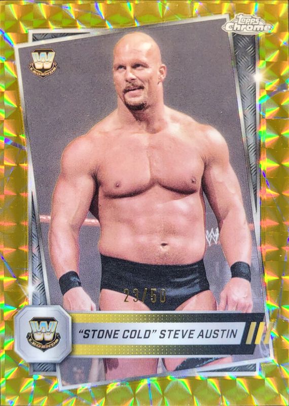 2025 Topps Chrome WWE #91 Gold Geometric Refractor /50
