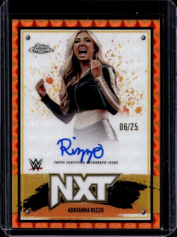 2025 Topps Chrome WWE #NXT-ARZ NXT Chrome Autographs - Orange Geometric Refractor /25