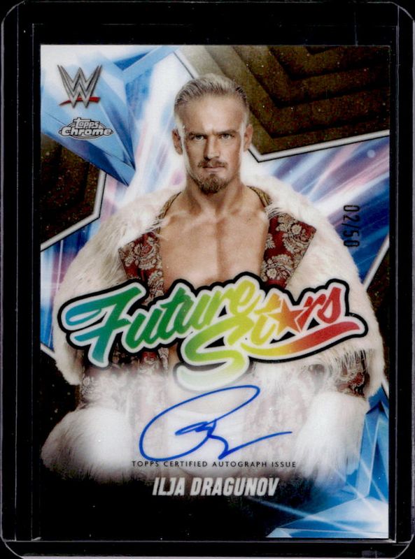 Ilja Dragunov 2025 Topps Chrome WWE #FSA-ID Future Stars Autographs - Gold Refractor /50 RAW
