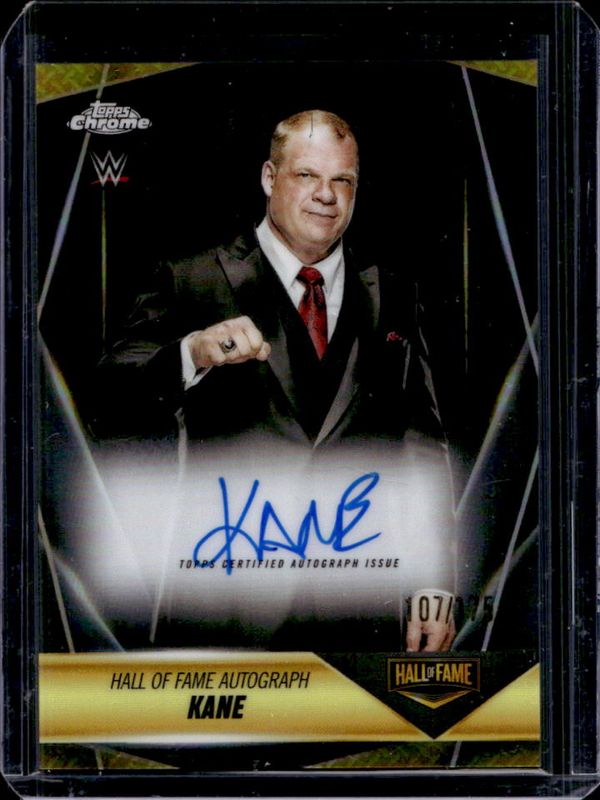 Kane 2025 Topps Chrome WWE #HOF-KN Hall of Fame Autographs - Refractor /175 RAW