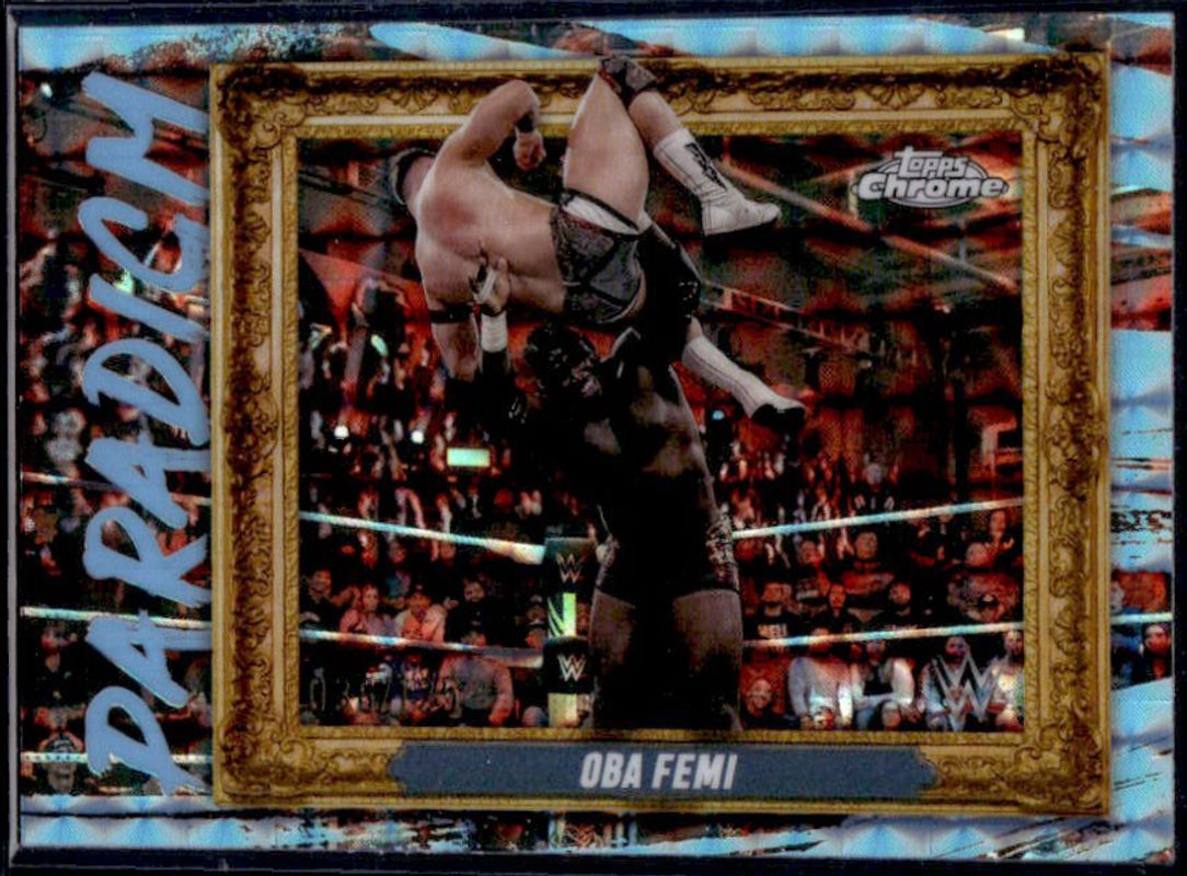 Oba Femi 2025 Topps Chrome WWE #PAR-OFM Paradigm - Aqua Geometric Refractor /125 RAW
