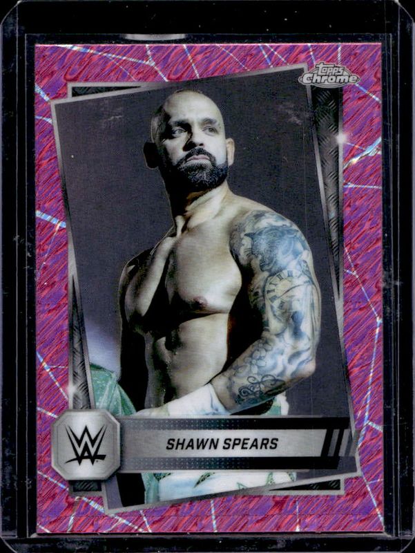 Shawn Spears 2025 Topps Chrome WWE #30 Pink Shimmer Refractor RAW