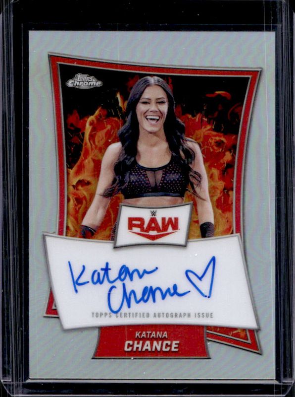 Katana Chance 2025 Topps Chrome WWE #RBA-KAA Red Brand Autographs RAW