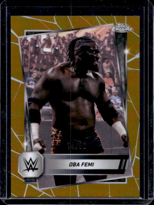 Oba Femi 2025 Topps Chrome WWE #113 Gold Refractor /50 RAW
