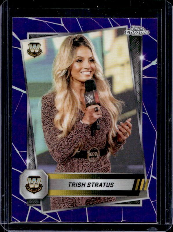 Trish Stratus 2025 Topps Chrome WWE #190 Purple Refractor RAW