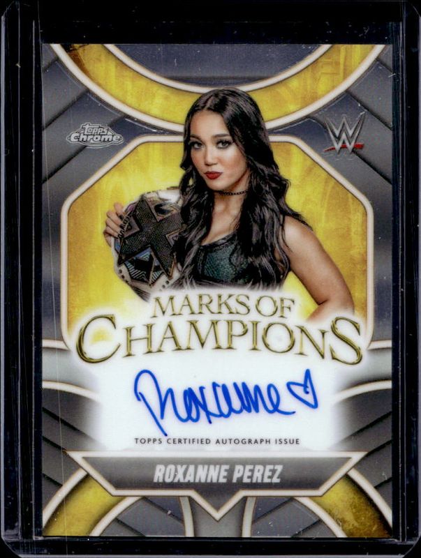 Roxanne Perez 2025 Topps Chrome WWE #MOC-RP Marks of Champions Autographs RAW