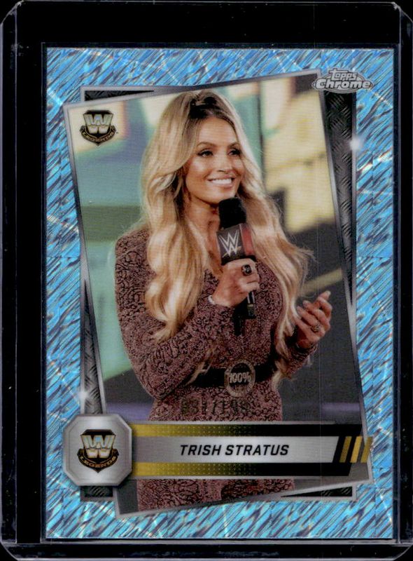 Trish Stratus 2025 Topps Chrome WWE #190 Aqua Shimmer Refractor /199 RAW