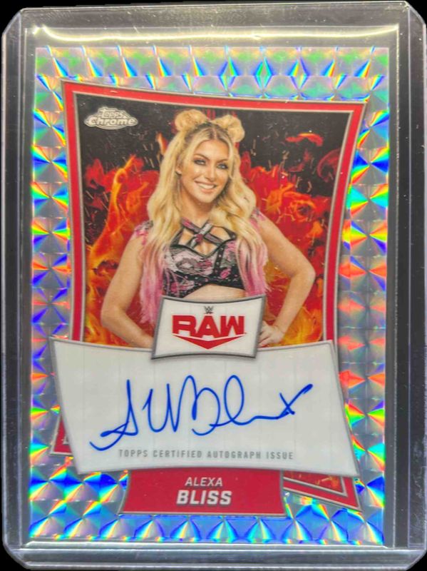 Alexa Bliss 2025 Topps Chrome WWE #RBA-ALE Red Brand Autographs - Geometric Refractor RAW