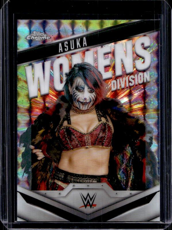 Asuka 2025 Topps Chrome WWE #WD-ASU Women's Division - Aqua Geometric Refractor /125 RAW