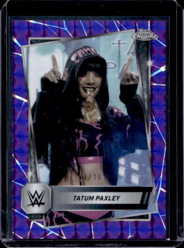 Tatum Paxley 2025 Topps Chrome WWE #105 Purple Geometric Refractor /10 RAW