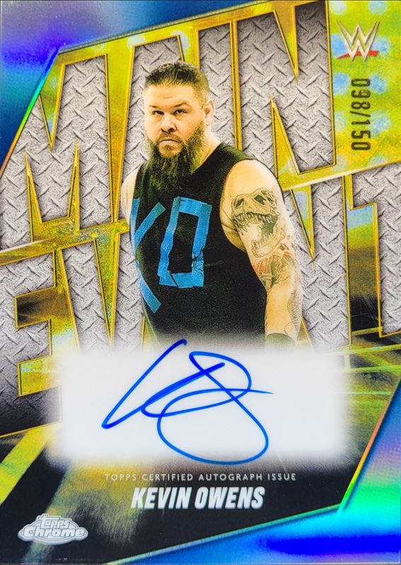2025 Topps Chrome WWE #MEA-KOW Main Event Autographs - Blue Refractor /150