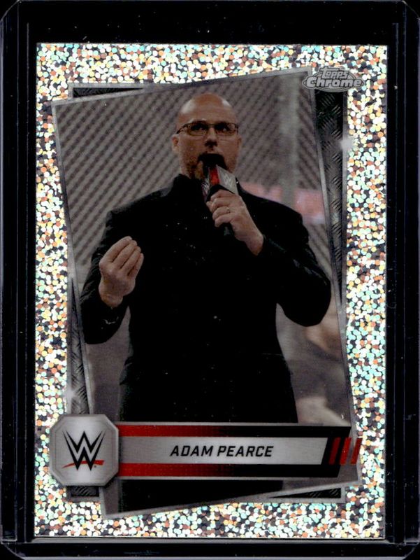Adam Pearce 2025 Topps Chrome WWE #140 Speckle Refractor /249 RAW