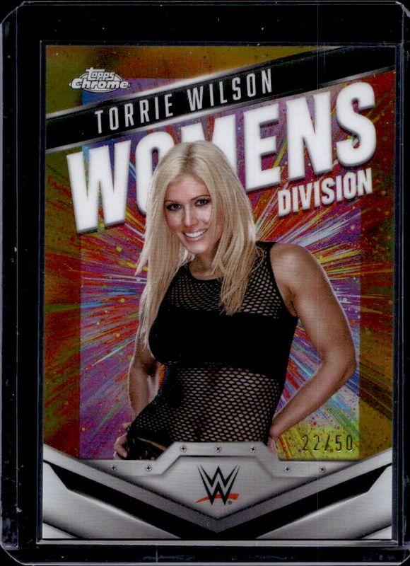 Torrie Wilson 2025 Topps Chrome WWE #WD-TOR Women's Division - Gold Refractor /50 RAW