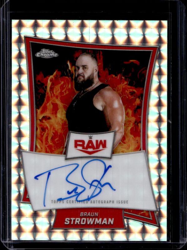 2025 Topps Chrome WWE #RBA-BRA Red Brand Autographs - Geometric Refractor