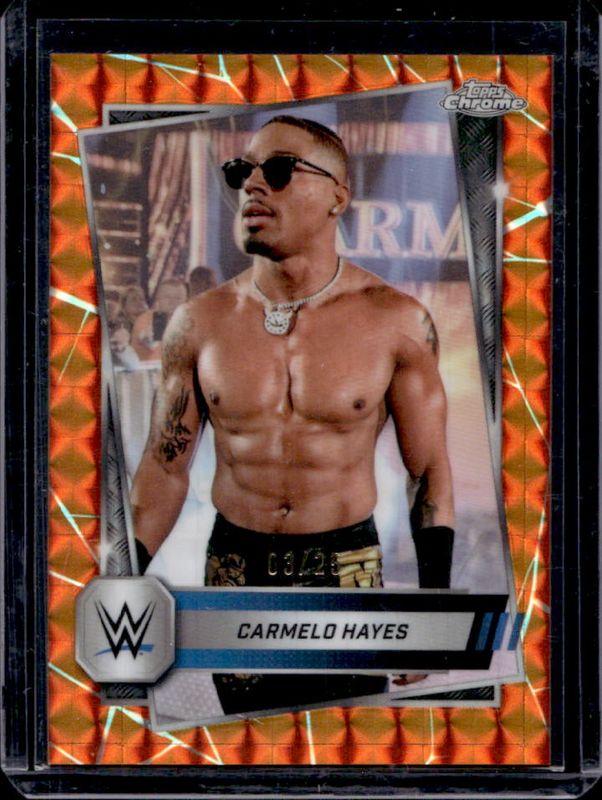 2025 Topps Chrome WWE #165 Orange Geometric Refractor /25