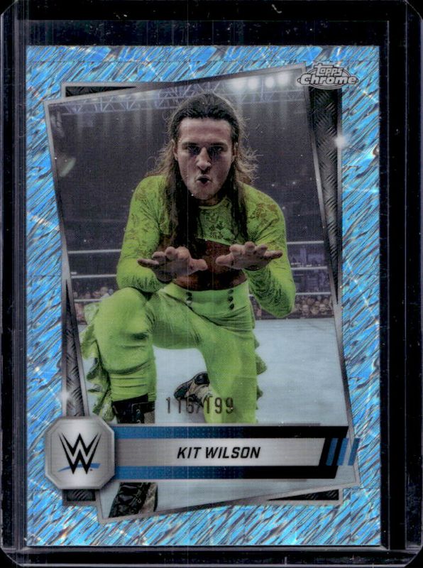 Kit Wilson 2025 Topps Chrome WWE #102 Aqua Shimmer Refractor /199 RAW