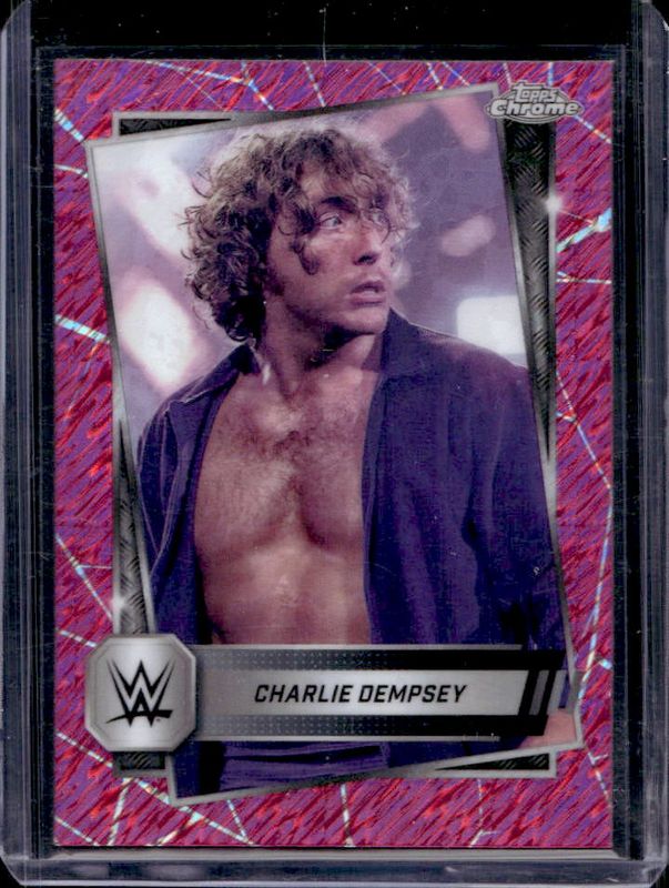 Charlie Dempsey 2025 Topps Chrome WWE #200 Pink Shimmer Refractor RAW