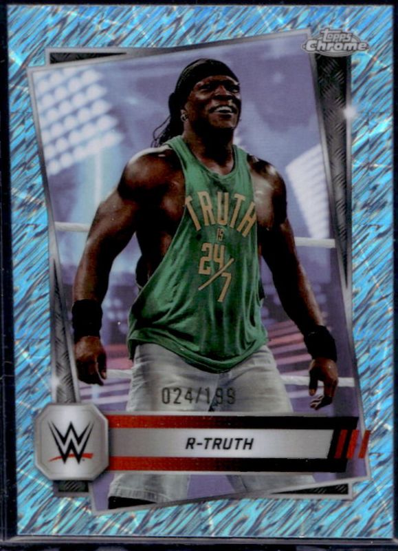 2025 Topps Chrome WWE #97 Aqua Shimmer Refractor /199